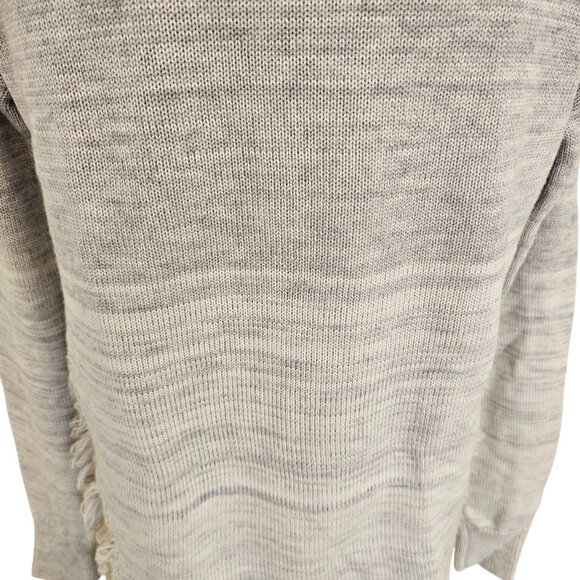 One Grey Day Light Grey Distressed Side Detail Sweater Sz L - Picture 3 of 10